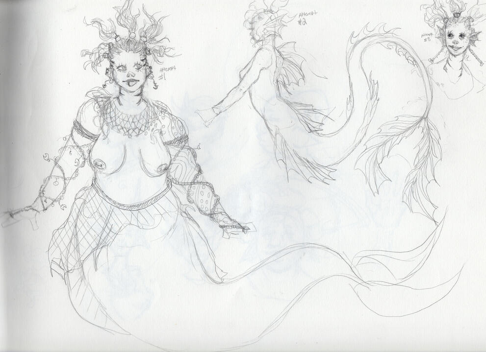 Mermaid concept sketch